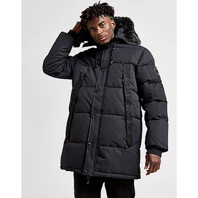 Zavetti Canada Aylmer Long Puffer Parka Jacket - Black - Size M