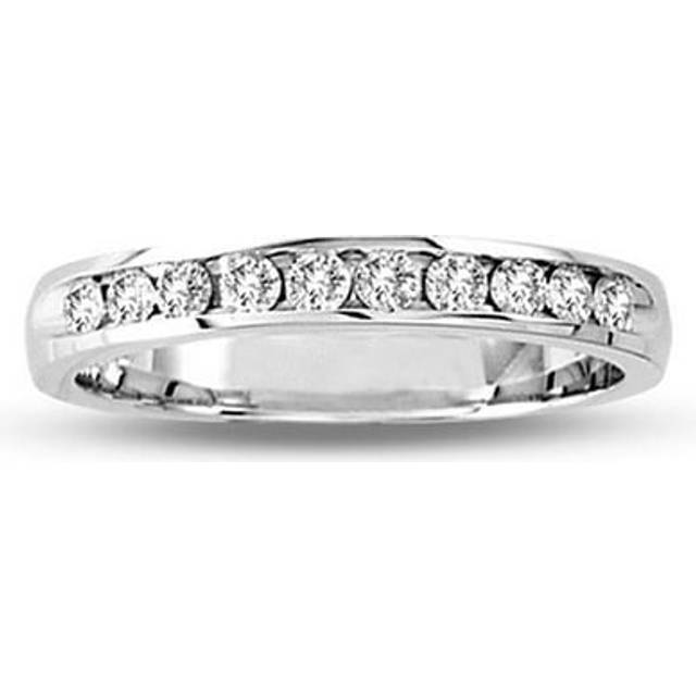14K Gold Channel Set Wedding Band or Anniversary Ring with 0.20 CTTW 10 Stone Round Diamonds H-I SI Quality Bridal - Size 5