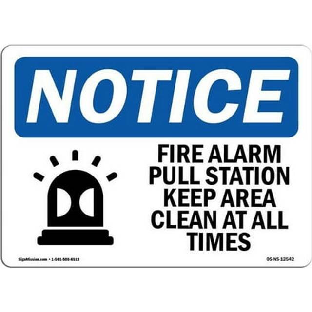 SignMission OS-NS-A-1218-L-12542 12 x 18 in. OSHA Notice Sign - Fire Alarm Pull Station Keep