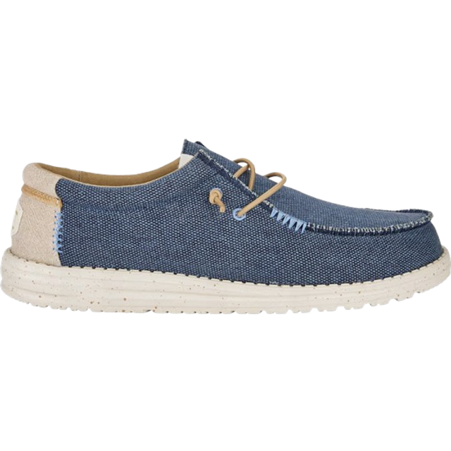 Hey Dude - Wally Coastline Jute - Blå slip on skor i textil storlek 45 (45)