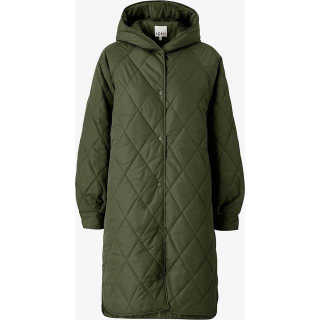 Women's Ichi Ihhansa Ja Long Quilted Coat - Vert