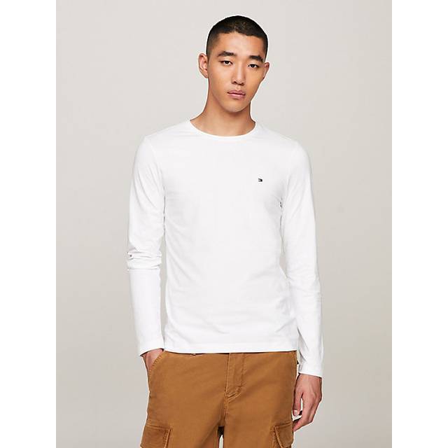 Tommy Hilfiger  Long Sleeve T-shirt STRETCH SLIM FIT LONG SLEEVE TEE  - EU XS - White - EU XS