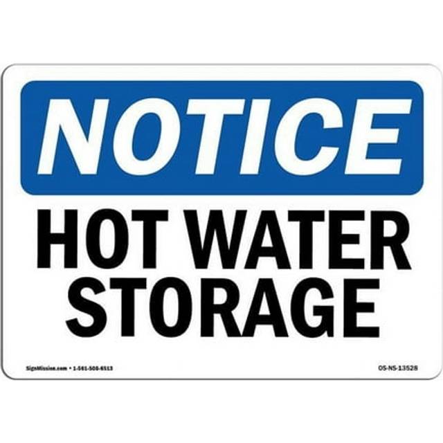 SignMission OS-NS-A-1218-L-13528 12 x 18 in. OSHA Notice Sign - Hot Water Storage