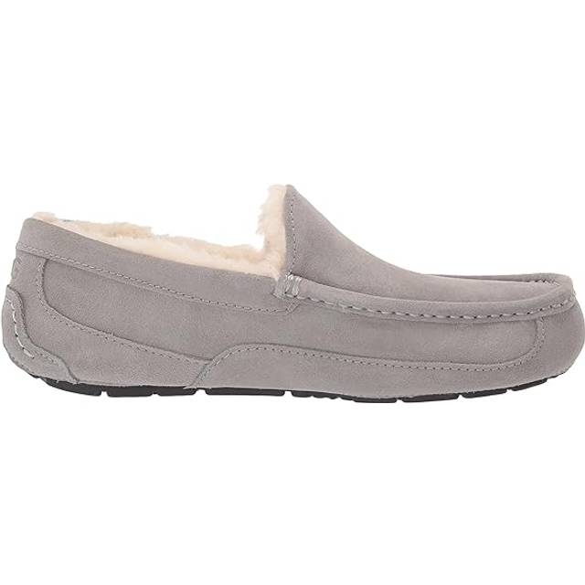 Ugg Mens Grey Ascot Shearling-lined Suede Slippers Eur 42 / 8 Uk Men - GREY