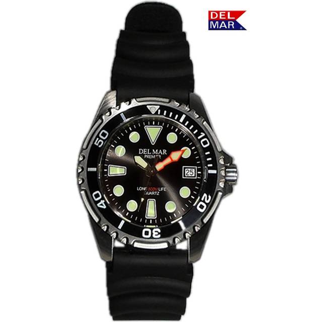 Del Mar Watches 50417 Del Mar Del Mar 500-Meter Premier Pro Dive Black Dial Watch with Sporty Rubber Band 7