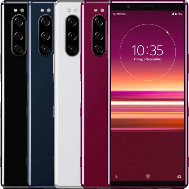 Sony Xperia 5, 6,1 tum FHD+ HDR OLED 21:9 skärm, 6 GB RAM, 128 GB minne, svart [exklusivt för Amazon]