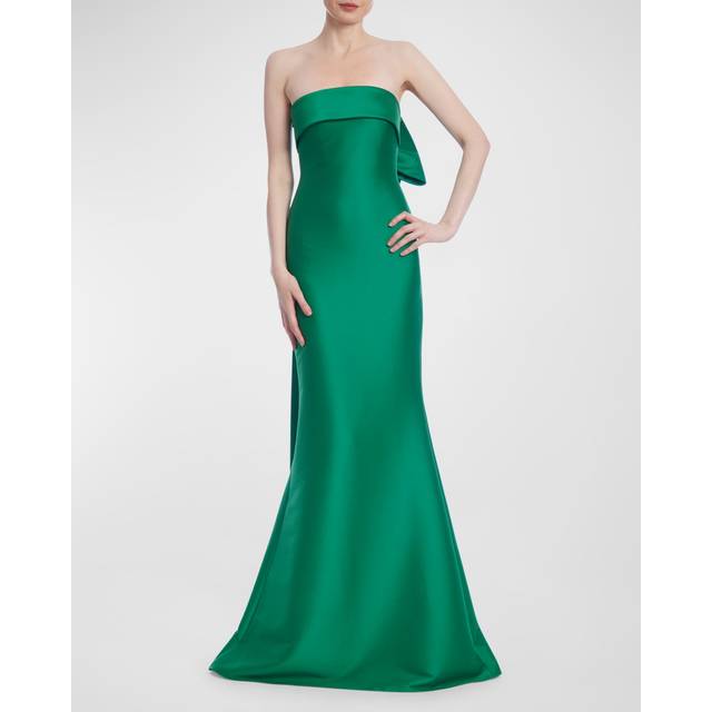 Strapless Bow-Back Mermaid Gown - EMERALD - 14