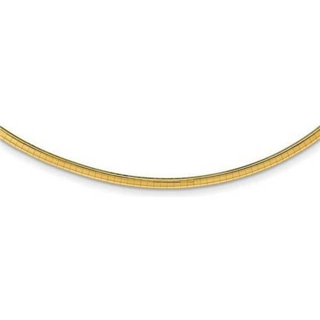 Quality Gold ODL3-18 14K Yellow Gold 3 mm Lightweight Omega 18 in. Necklace