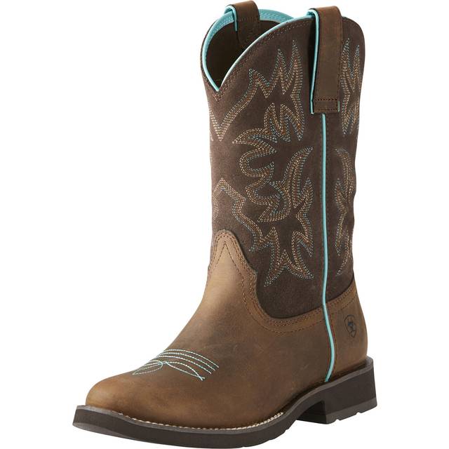 Women's leather western boots Ariat Delilah Round Toe - Marron