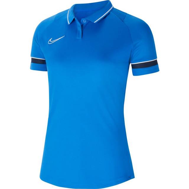 NIKE Academy 21 Damen Polo-Shirt mit Dri-FIT-Technologie Polo-Hemd mit Mesh-Einsätze CV2673-463 Blau
