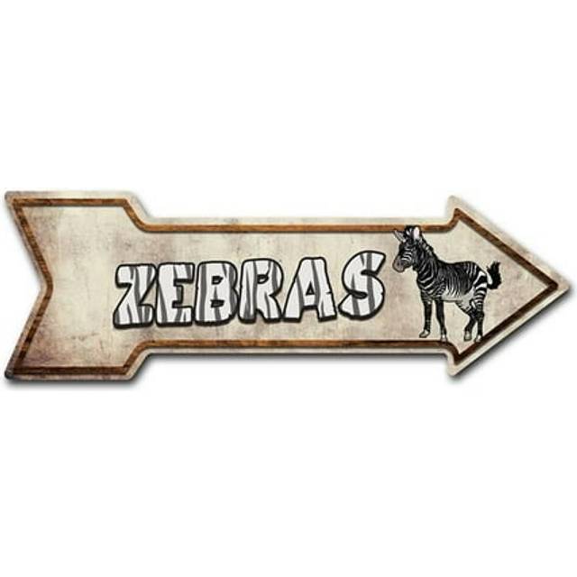 SignMission D-A-12-999537 12 x 36 in. Indoor & Outdoor Decor Direction Sticker Vinyl Wall Decals - Zebras - 24 in.