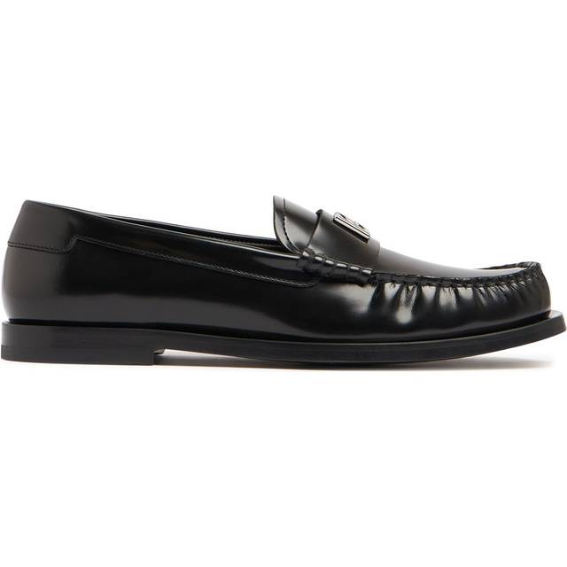 Dolce & Gabbana Polished Calfskin Loafers - Woman Flat Shoes Black 41