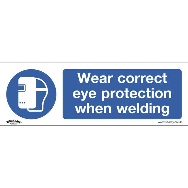 Worksafe SS54V10 Safety Sign Wear Eye Protection When Welding Self...
