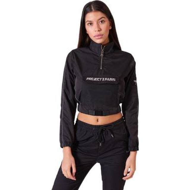 Women's windbreaker jacket Project X Paris piping reflect - Noir - XL