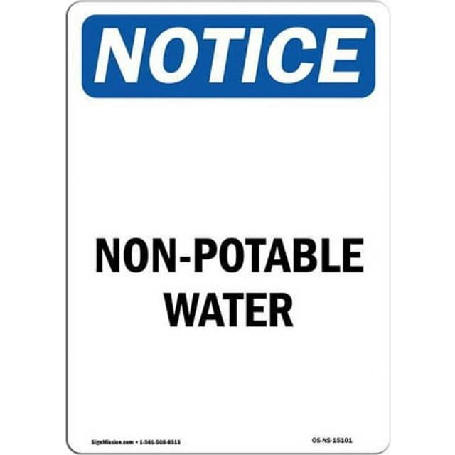 SignMission OS-NS-A-1218-V-15101 12 x 18 in. OSHA Notice Sign - Non-Potable Water