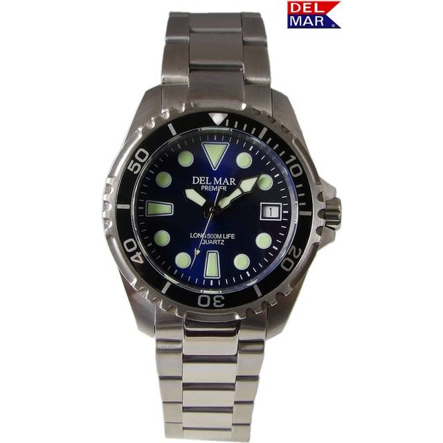 Del Mar Watches 50422 500 Meter Men's Premier Pro Dive Watch, Blue Dial, SS Bracelet - 2