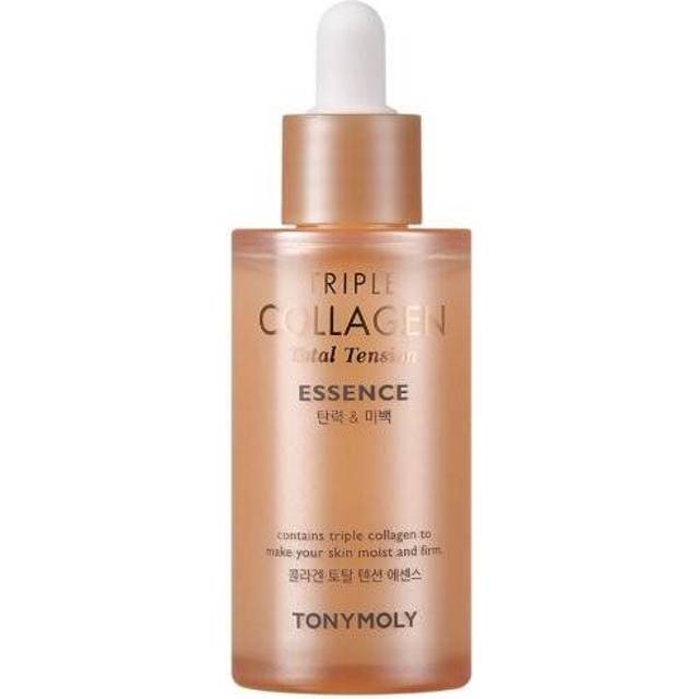 TONYMOLY Triple Collage Total Tension Essence – blekande, fuktgivande, reparerande kollagenessens, serum – uppstramande, dämpande koreansk hudvård för alla hudtyper, 50 m