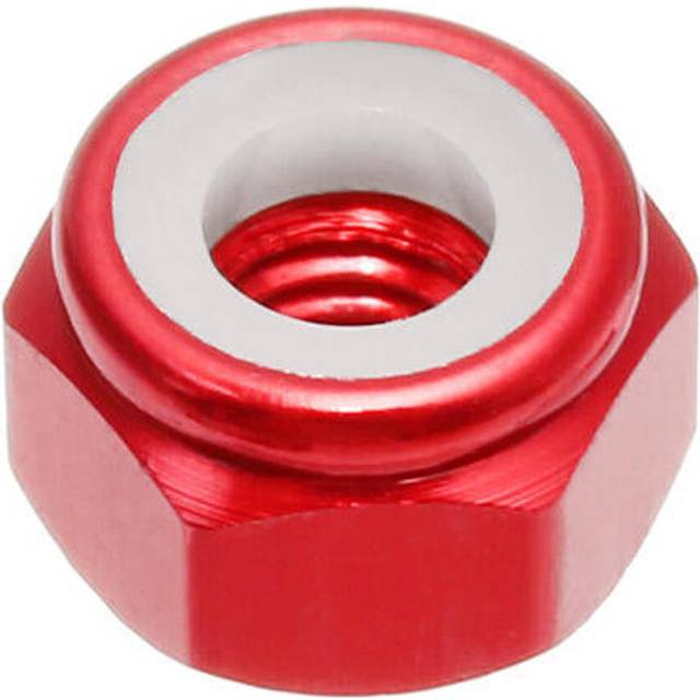 (Red) M4AN1 10Pcs M4 Self-locking Nylon Nut Aluminum Alloy Multi-color