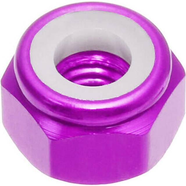 (Purple) M4AN1 10Pcs M4 Self-locking Nylon Nut Aluminum Alloy Multi-color