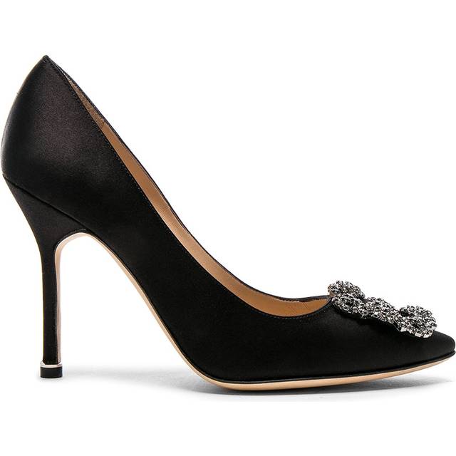 Manolo Blahnik Hangisi 105 Satin Pumps in Black Satin - Black. Size 35.5 (also in 34, 34.5, 38, 39, 40, 41, 42). (35.5)