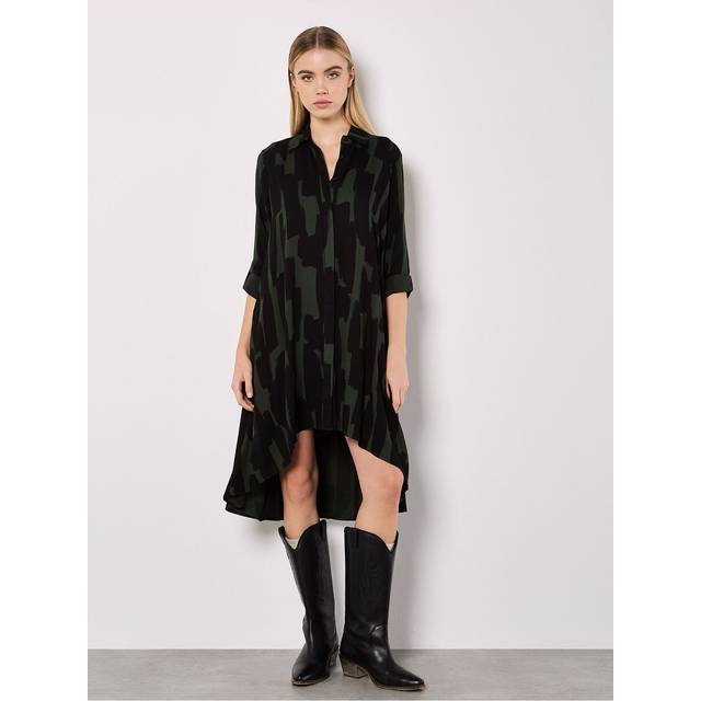 Apricot Women's Green Paint Stroke Shirt Dress New Look - UK 10