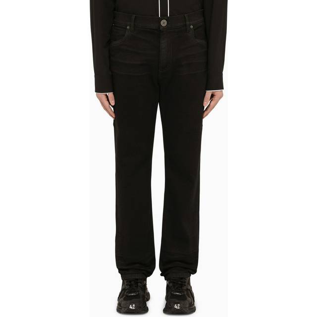 Regular Cotton Denim Pants - Black (30)