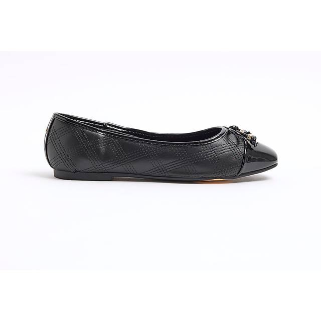 River Island Womens Black Embroidered Toe Cap Ballet Pumps - 3