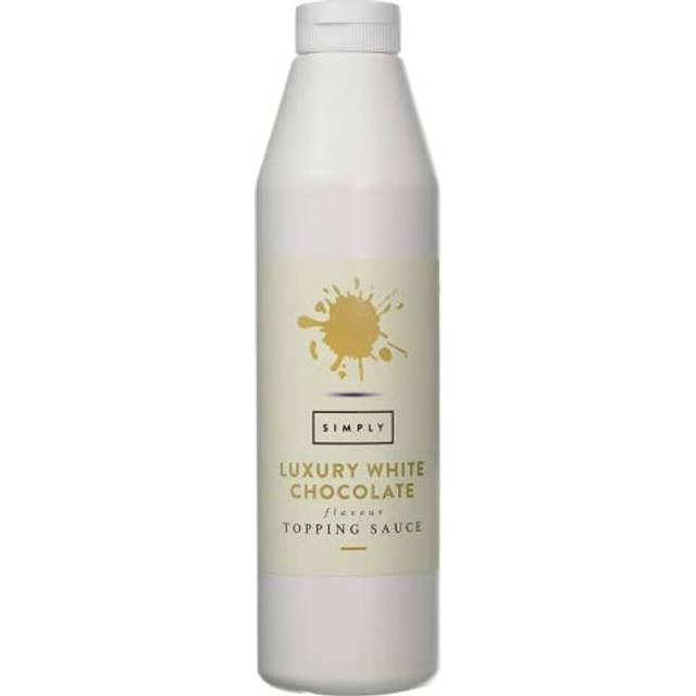 Simply Luxury White Chocolate Topping Sauce, Ready to Use Dessert Sauce for Ice Cream, Waffles, Pancakes, Coffee & Milkshakes (1 kg)