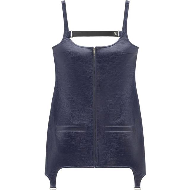 Courrèges - cut-out zip-up dress - women - Acetate/Polyester - 36 - Blue