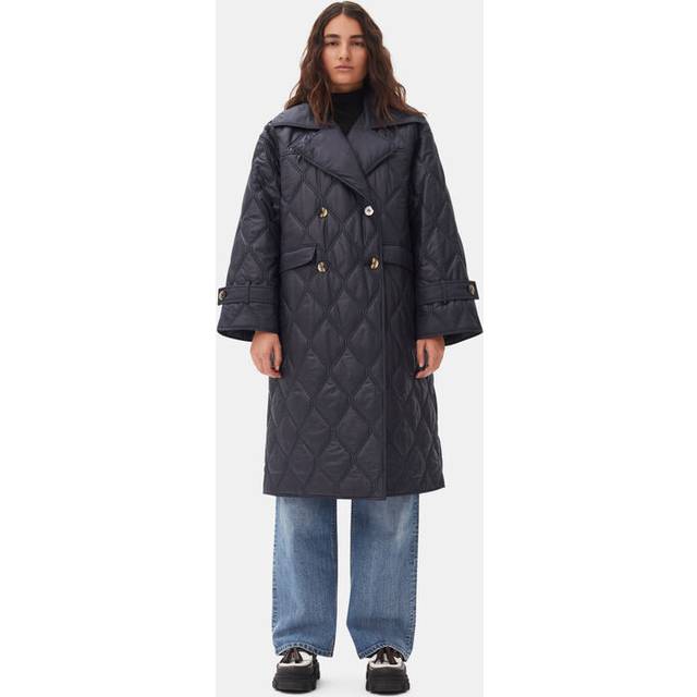 Ganni Shiny Quilted Shell Coat - L/XL