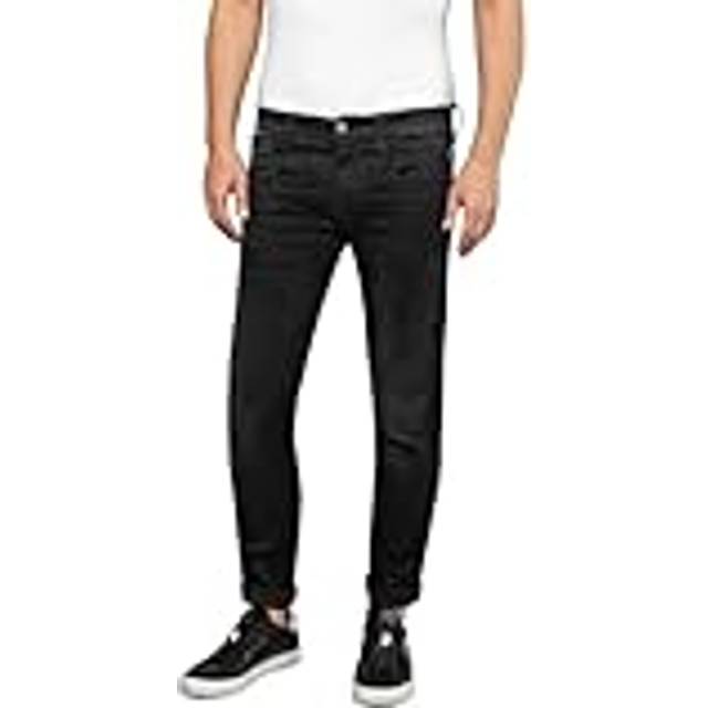Replay Jeans Anbass Slim Fit Hyperflex Cloud med stretch, Svart 098, 31W / 30L