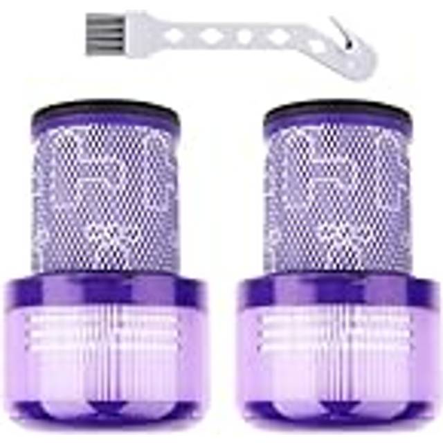 Ersättningsfilter filter för Dyson V12 Detect Slim Absolute Dammsugare, tvättbara reservdelar Hepa-filter tillbehör med 1 borste, ersätt # 971517-01