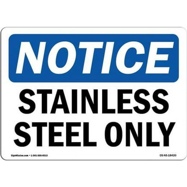 SignMission OS-NS-A-1218-L-18420 12 x 18 in. OSHA Notice Sign - Stainless Steel Only