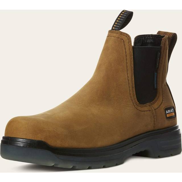 Ariat Mens Turbo Chelsea Waterproof Work Boot Aged Bark 9