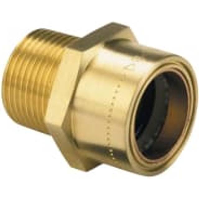 Primaflow Copper Push-Fit Straight Male Connector - 15mm x 1/2in - Brass