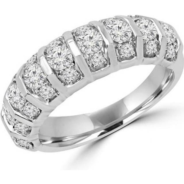 Majesty Diamonds MDR140127 1.50 CTW Antique Vintage Round Diamond Anniversary Wedding Band Ring in 14K