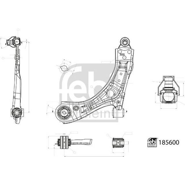Control arm, wheel suspension 185600 FEBI 185600