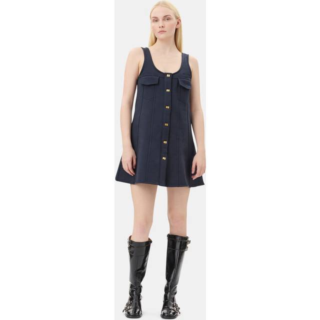 GANNI Navy Heavy Fleece Minidress - 683 Sky Captain - M