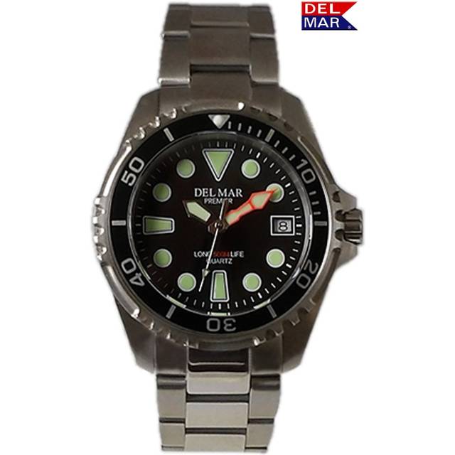 Del Mar Watches 50421 500 Meter Men's Premier Pro Dive Watch, Back Dial, SS Bracelet - 1