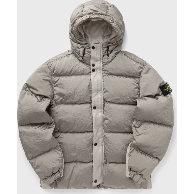 Stone Island Gray Metal Hooded Down Jacket - V0097 PLASTER - XL