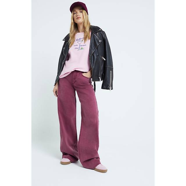 River Island Womens Pink Cocktail Club T-Shirt
