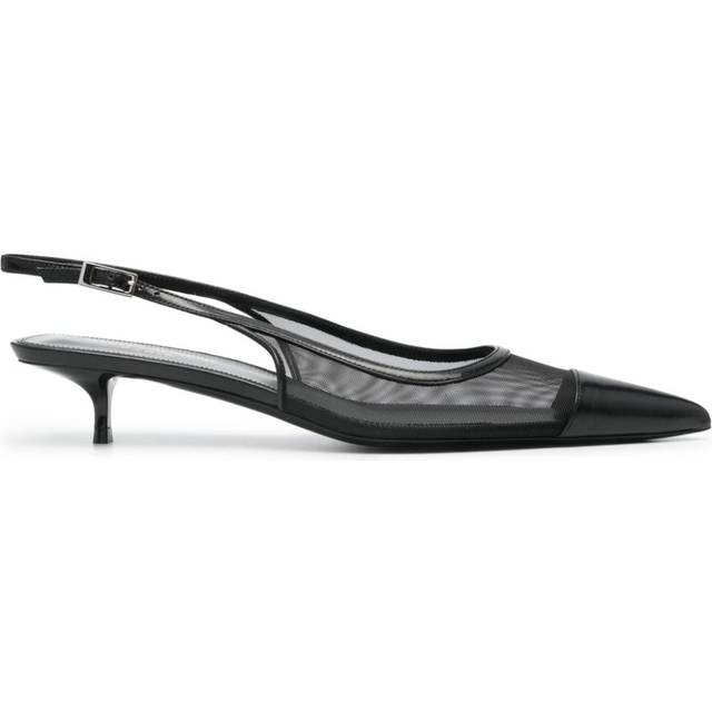 Saint Laurent - Oxalis 30mm mesh pumps - women - Polyamide/Lamb Skin/Calf Leather/Calf Leather - 36 - Black
