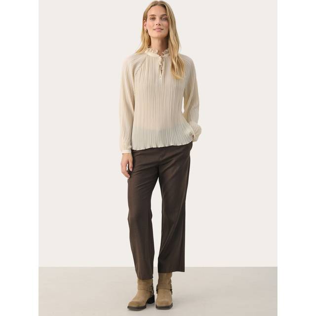Part Two Myra Pleated Mandarin Collar Top