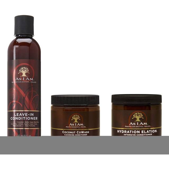 As I Am  Coconut Cowash 16Oz, Leave-In Conditioner 8Oz, Intensive Conditioner 8Oz (Set Of 3)