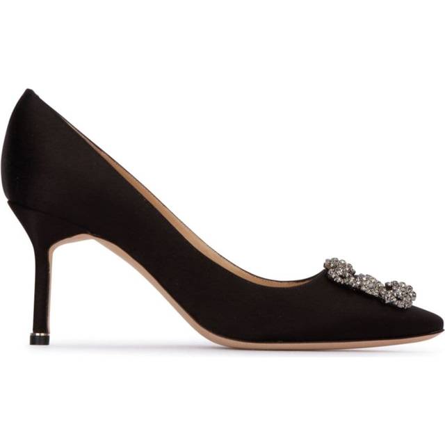 Manolo Blahnik - 70mm Hangisi pumps - women - Silk - 39 - Black