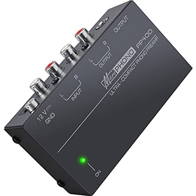 Phono Preamplifier PP400 Phono Preamp Preamplifier with Certified Power Adapter Turntable Pre amp Metal Shell RCA Input and Output Phono Preamplifier