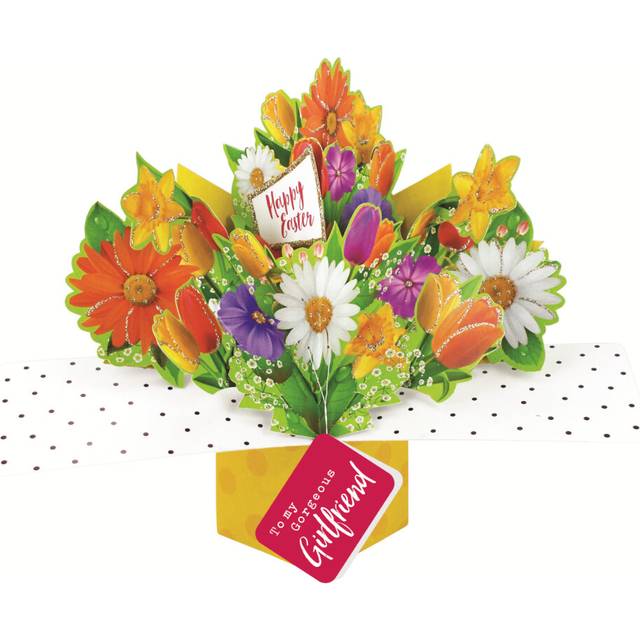 To My Gorgeous Girlfriend Happy Easter Pop Up Flowers Greeting Card 3D Cards