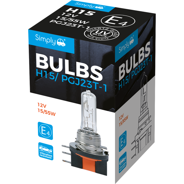 SIMPLY CAR SH15H15 12V 15/55W PX29T Boxed Bulb- SH15- you get 7