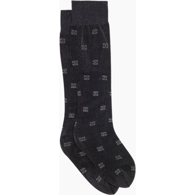 GANNI Black Glitter Butterfly Lace Socks - 099 Black - M-L
