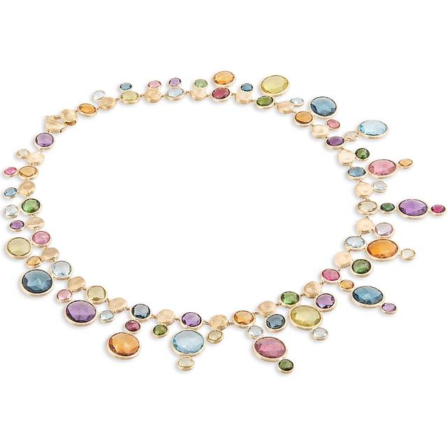Marco Bicego 18K Yellow Gold Jaipur Color Multi Gemstone Dangling Collar Necklace, 17